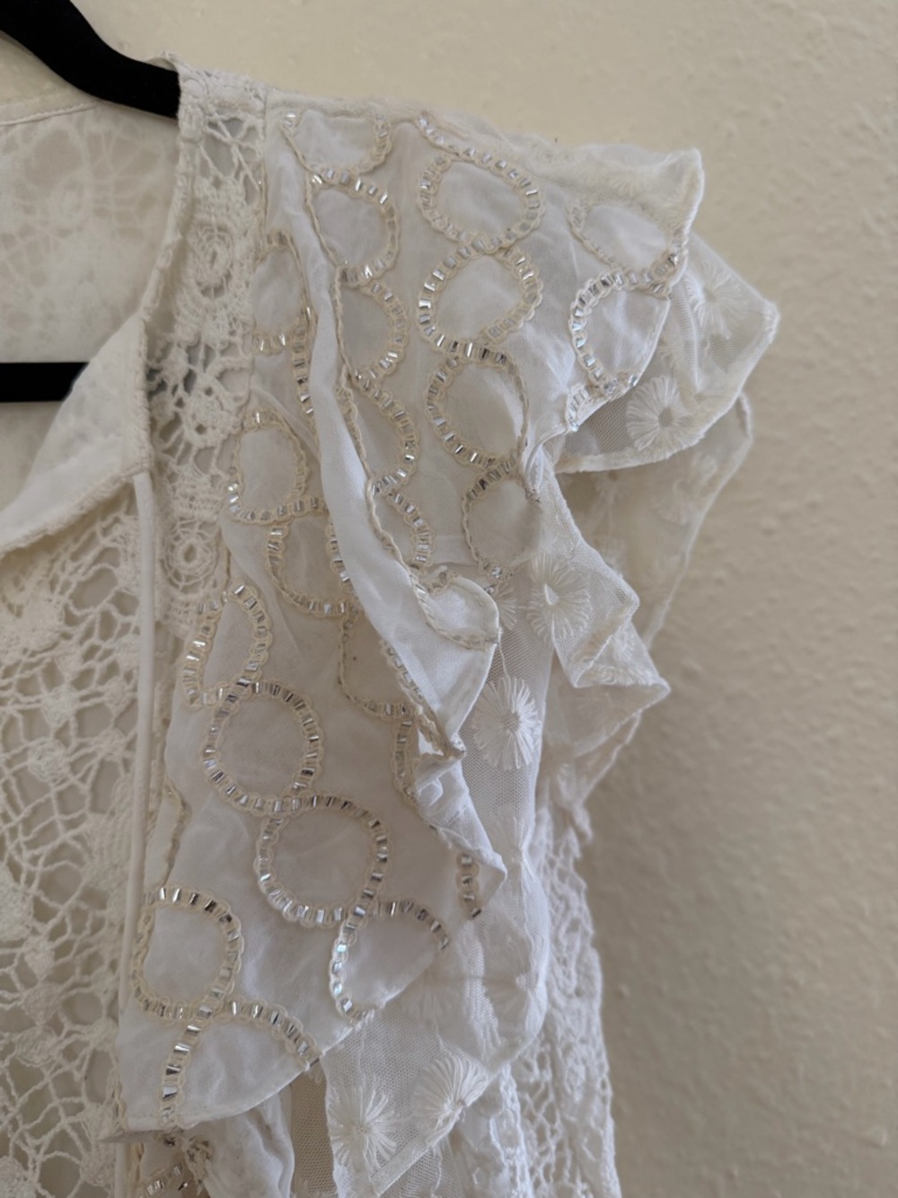 NWT Verb Anthropologie Embroidered Lace Ruffle Top - Picture 8 of 13